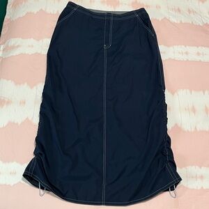 Y2K GAP Navy Nylon Maxi Skirt Size Large